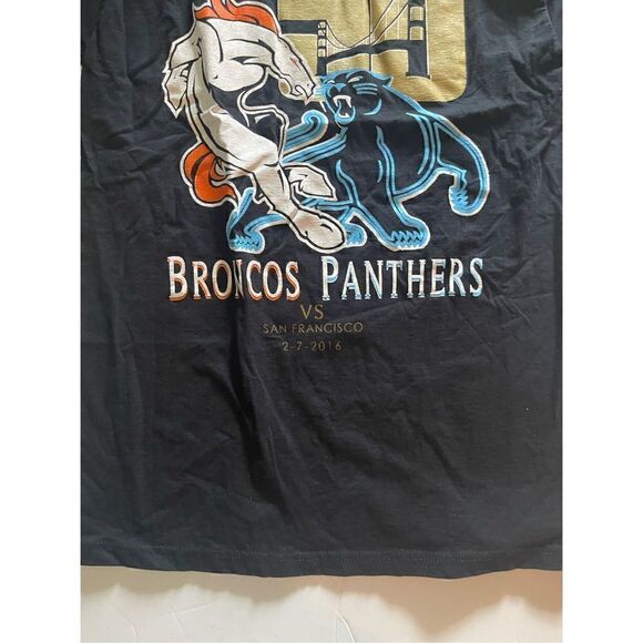 SUPERBOWL 50 BRONCOS VS PANTHERS GRAPHIC T SHIRT MENS SIZE MEDIUM - Picture 3 of 4